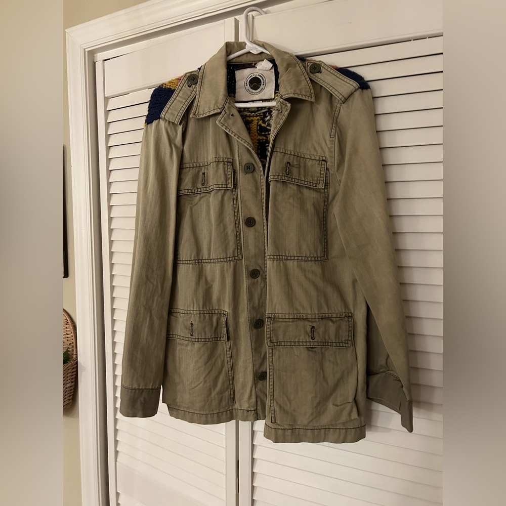 Anthropologie Daughters of the Liberation army jacket with sweater back